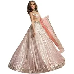 Girl's fashion Hub's lehenga choli with dupatta set for women, Georgette fabric with sequence work-picture-42