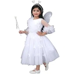 Girls Pari Frock for Party Festive & Birthday Occasions | Fancy Net Embroidered Dress with Floral Applique & Sequins-picture-18