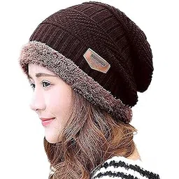 Girl’s/Ladies/Women Winter Woolen Brown Cap/Beanie-picture-47
