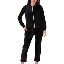 GIRYZ ATTIRE Velour Sweatsuits Sets 2 Piece Tracksuits Outfits Full Zip Hoodie and Sweatpant Set Velvet Jogging Suit (Black)-picture-48