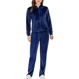 GIRYZ ATTIRE Velour Sweatsuits Sets 2 Piece Tracksuits Outfits Full Zip Hoodie and Sweatpant Set Velvet Jogging Suit (Navy Blue)-picture-41