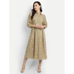 githaan Yellow Floral Shirt Midi Dress-picture-34
