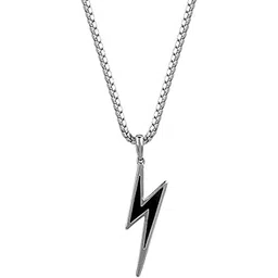 925 Silver Black Rhodium Thunder Pendant With Box Chain For Him| Necklace to Gift Men & Boys| With Certificate of Authenticity and 925 Stamp | 6 Months Warranty-image-38