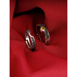 Avni by GIVA 92.5 Sterling Silver Celestial Love Couple Rings-picture-43