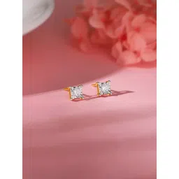 GIVA 14K Rose Gold Boxy Lab Grown Diamond Earrings for Women-picture-43