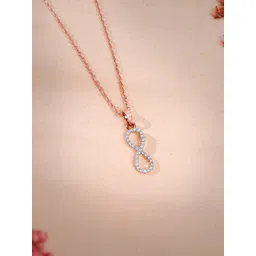 GIVA 14Kt Rose Gold Lab Grown Elara Pendant Diamond-picture-45