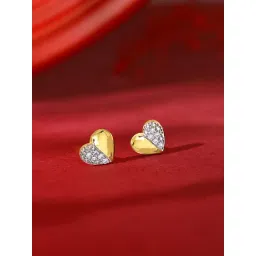 GIVA 18K Gold Heart of Lab Grown Diamond Earrings for Women-picture-16