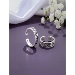 GIVA 925 Oxidised Silver Alina Toe Rings for Women-picture-30