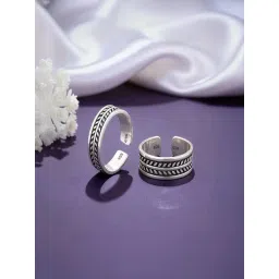 GIVA 925 Oxidised Silver Falak Toe Rings for Women-picture-28