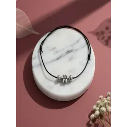 GIVA 925 Oxidised Silver Floral Anklet for Women-picture-31