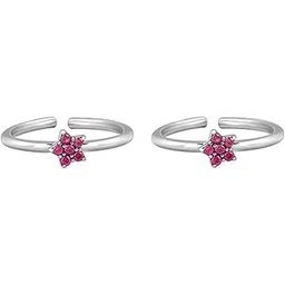giva 925 Oxidised Silver Pink Floral Toe Rings| Toe Rings for Women and Girls | With Certificate of Authenticity and 925 Stamp | 6 Month Warranty-picture-42