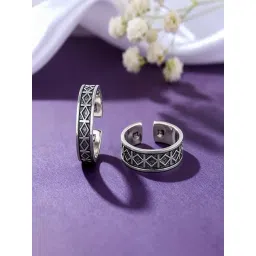 GIVA 925 Oxidised Silver Saanvi Toe Rings for Women-picture-22
