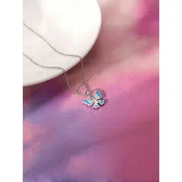 GIVA 925 Silver Azure Butterfly Pendant with Link Chain-picture-26
