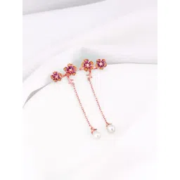 GIVA 925 Silver Bhumi Rose Gold Blissful Bell Mallow Drop Earrings for Women & Girls-picture-15