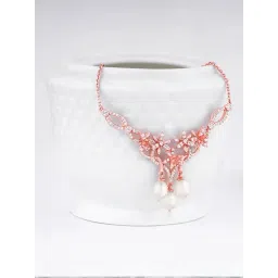 GIVA 925 Silver Bhumi Rose Gold Glow In Musli Necklace-image-4