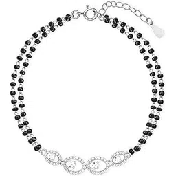 giva 925 Silver Black Beads Mangalsutra Bracelet, Adjustable | Gifts for Women and Girls | With Certificate of Authenticity and 925 Stamp | 6 Months Warranty*-picture-31