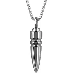 giva 925 Silver Black Rhodium Bullet Pendant With Box Chain For Him| Necklace to Gift Women & Girls | With Certificate of Authenticity and 925 Stamp | 6 Months Warranty-picture-24