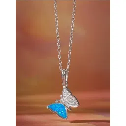 GIVA 925 Silver Classy Butterfly Pendant with Link Chain-picture-32