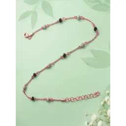 GIVA 925 Silver Dual Tone Midnight Dew Anklet for Women-picture-14