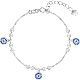 giva 925 Silver Evil Eye Charm Bracelet, Adjustable | Gifts for Women and Girls | With Certificate of Authenticity and 925 Stamp | 6 Months Warranty*-picture-12
