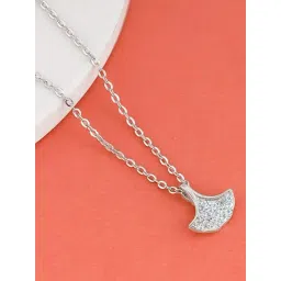 GIVA 925 Silver Ginko Leaf Pendant with Link Chain-picture-15