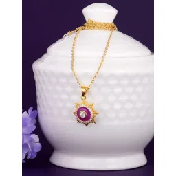 GIVA 925 Silver Golden British Royal Pendant with Link Chain for Women & Girls-picture-23