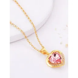 GIVA 925 Silver Golden Dreamy Heart Pendant with Chain-picture-29