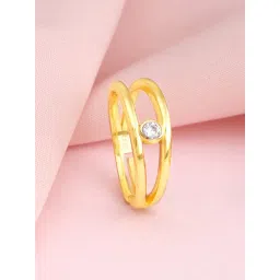 GIVA 925 Silver Golden Elliptical Zirconia Ring for Women & Girls-picture-48