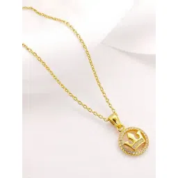 GIVA 925 Silver Golden Queen's Crown Pendant with Link Chain-picture-22