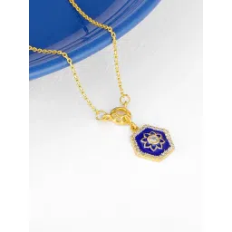 GIVA 925 Silver Golden Taj Mosaic Pendant with Link Chain for Women & Girls-picture-34