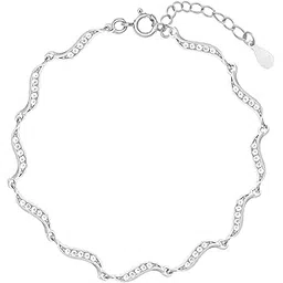 giva 925 Silver Graceful Waves Bracelet, Adjustable | Gifts for Women and Girls | With Certificate of Authenticity and 925 Stamp | 6 Months Warranty*-picture-12