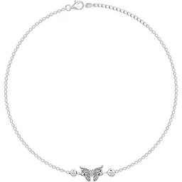 giva 925 Silver Gypsy Butterfly Anklet,Single | Anklets for Women and Girls | With Certificate of Authenticity and 925 Stamp | 6 Months Warranty-picture-17
