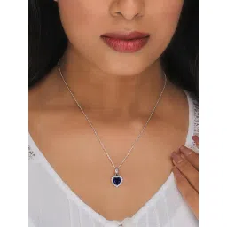 GIVA 925 Silver Heart Of The Ocean Pendant with Link Chain for Women & Girls-picture-15