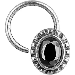 giva 925 Silver Oxidised Black Oval Stone Nose Pin | Gifts for Women and Girls | With Certificate of Authenticity and 925 Stamp | 6 Months Warranty*-picture-25