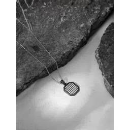 GIVA 925 Silver Oxidized Observer Pendant with Box Chain-picture-10