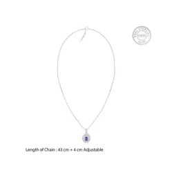 GIVA 925 Silver Purple Glance Pendant with Link Chain for Women & Girls image 5