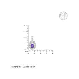 GIVA 925 Silver Purple Glance Pendant with Link Chain for Women & Girls image 4