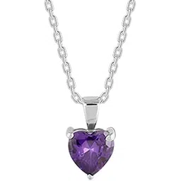 giva 925 Silver Purple Heart Pendant with Link Chain| Gifts for Girlfriend,Pendant to Gift Women & Girls | With Certificate of Authenticity and 925 Stamp | 6 Month Warranty-picture-10