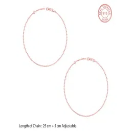 GIVA 925 Silver Rose Gold Ball Chain Anklet for Women image 3