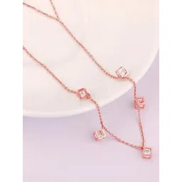 GIVA 925 Silver Rose Gold Cubic Crystal Necklace-picture-14