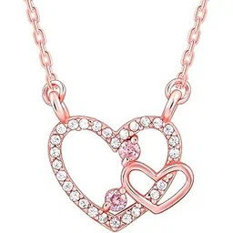 giva 925 Silver Rose Gold Double the Love Necklace| Pendant to Gift Women & Girls | With Certificate of Authenticity and 925 Stamp | 6 Months Warranty-picture-22