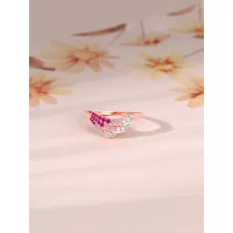 GIVA 925 Silver Rose Gold Feathered Love Ring for Women-picture-44