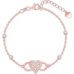 giva 925 Silver Rose Gold Infinite Bond Bracelet, Adjustable | Gifts for Women and Girls | With Certificate of Authenticity and 925 Stamp | 6 Months Warranty-picture-23