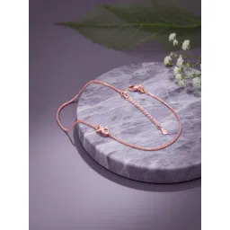 GIVA 925 Silver Rose Gold Infinity Glam Anklet for Women-picture-19