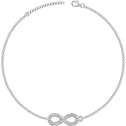 giva 925 Silver Rose Gold Infinity Pendant Necklace Ring Stud Earrings Toe Rings Anklet Bracelet Sets | Gifts for Women & Girls-picture-15