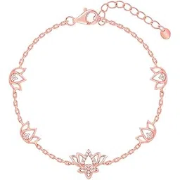 giva 925 Silver Rose Gold Kamalam Bracelet, Adjustable | Gifts for Women and Girls | With Certificate of Authenticity and 925 Stamp | 6 Months Warranty-picture-27