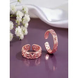GIVA 925 Silver Rose Gold Khoobsurat Toe Rings for Women-picture-30