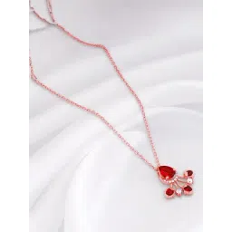 GIVA 925 Silver Rose Gold Liberty of Love Pendant with Link Chain-image-25