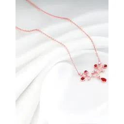 GIVA 925 Silver Rose Gold Love Garden Necklace for Women & Girls-image-45