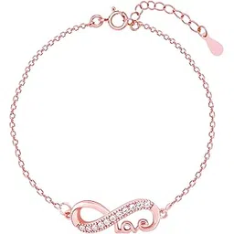 giva 925 Silver Rose Gold Love Knows No Bounds Infinity Bracelet, Adjustable | Gifts for Women and Girls | With Certificate of Authenticity and 925 Stamp | 6 Months Warranty*-picture-21